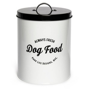 Park Life Designs 140 fl oz Wallace Food Tin Dog Food Storage - White - 1 of 4