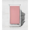 Bacati - Coral Pink Pin Dots 100 percent Cotton Universal Baby US Standard Crib or Toddler Bed Fitted Sheet - 3 of 4