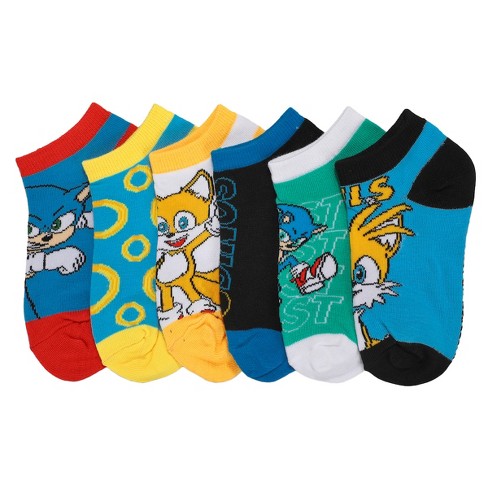 Sonic the Hedgehog Sonic and Tails casual Ankle Socks Set for Kids Boys  6-Pack