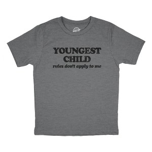 Youth Youngest Child Rules Dont Apply T Shirt Funny Sarcastic Sibling Novelty Tee For Kids - Crazy Dog Youth T Shirt - 1 of 4