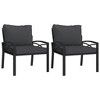 vidaXL Patio Chairs with Gray Cushions 2 pcs 26.8 in.x29.9 in.x31.1 in. Steel - 2 of 4
