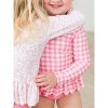 RuffleButts Girls UPF50+ Sun Protected Scallop Hem Long Sleeve Rash Guard Bikini - 3 of 4