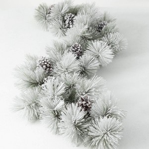 Sullivans 6' Flocked Pine & Cone Artificial Garland, Green - 1 of 4