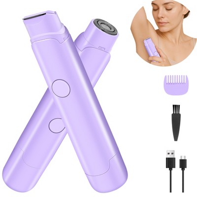 YEVYO Electric Hair Remover for Women, Dual-Head Hair Removal Device, IPX6 Waterproof Rechargeable - Purple