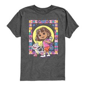 Boys' - Dora the Explorer - Boots Mosaic Short Sleeve Graphic T-Shirt - 1 of 4