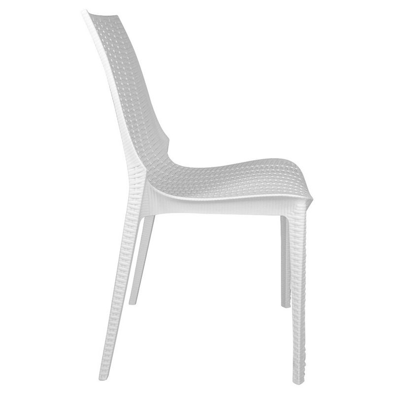 LeisureMod Kent Modern Outdoor Plastic Dining Chair Stackable Design, 4 of 10