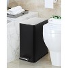 15L Step Trash Can Stainless Steel with Soft-Close Lid, 4 Gallon Slim Kitchen/Bathroom Garbage Bin in Black & White Colors - 2 of 4