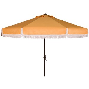 Milan Fringe 11Ft Round Crank Umbrella - PAT8108 - Safavieh - 1 of 3