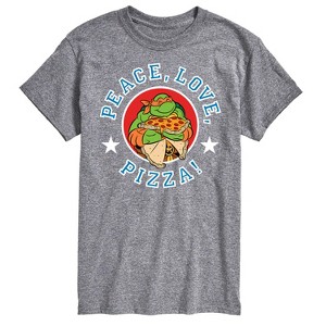 Men's - Teenage Mutant Ninja Turtles - Peace Love Pizza Short Sleeve Graphic T-Shirt - 1 of 4