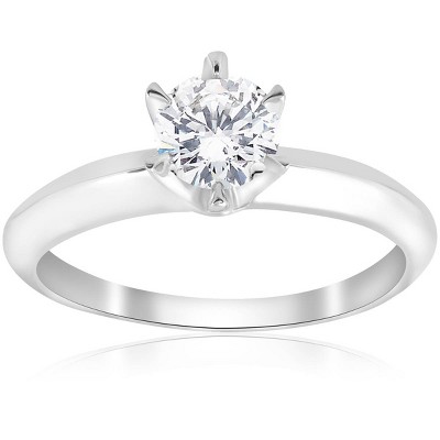 Pompeii3 1/2ct Diamond Solitaire Engagement Ring 14K White Gold