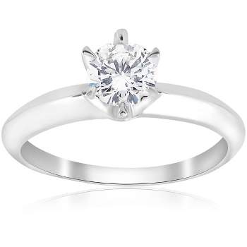 Pompeii3 3/4ct Solitaire Diamond 14K White Gold Engagement Ring