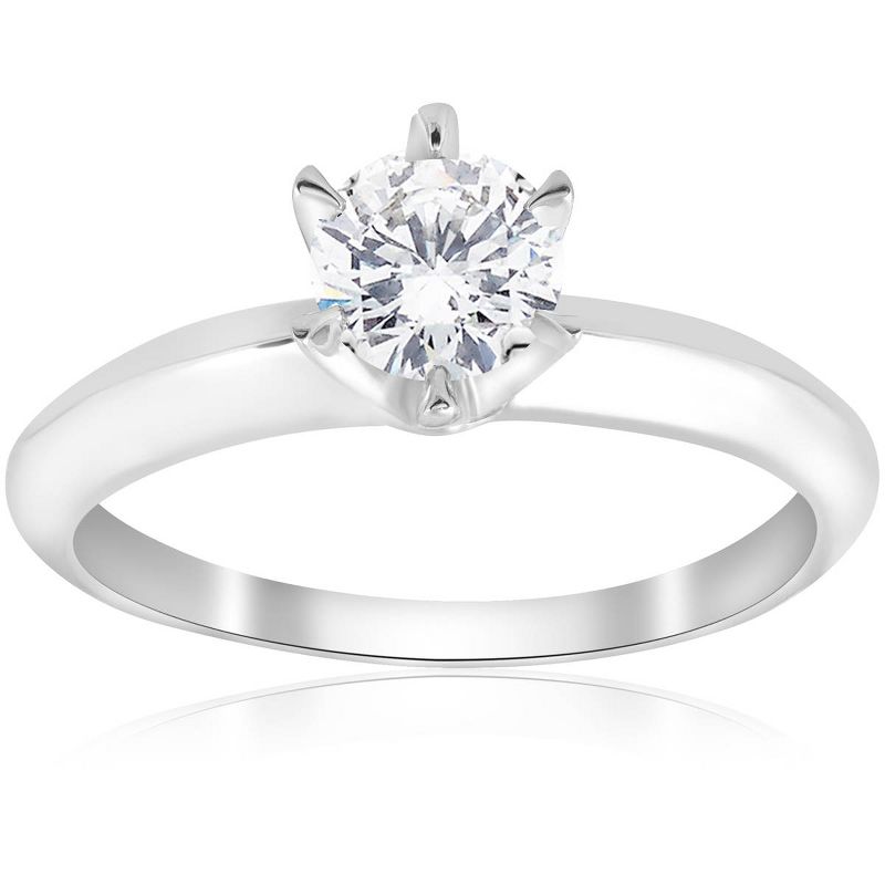 Pompeii3 1/2ct Diamond Solitaire Engagement Ring 14K White Gold, 1 of 6