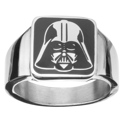 Men's Star Wars Darth Vader Stainless Steel Square Top Ring (8)