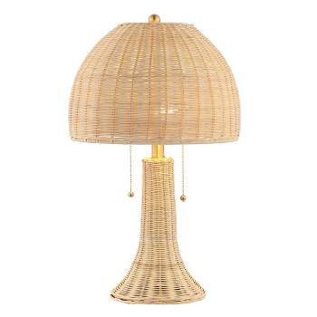 22" LED Joanie Rustic Iron Table Lamp Natural/Brass (Includes LED Light Bulb) - JONATHAN Y