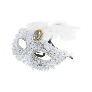 Unique Bargains Dragon Pattern Feather Half Face Party Mask 1 Pc - 1 of 4