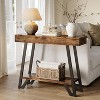 Tribesigns 40-Inch Console Table with Geometric Metal Frame, 2-Tier Industrial Sofa Table, for Living Room,Rustic Brown - 3 of 4