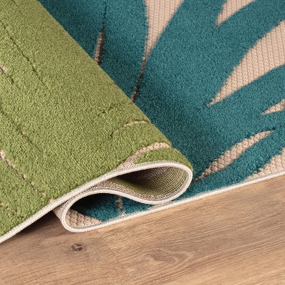 Tropical Floral Multi-Color Synthetic Indoor/Outdoor 5' x 7' Area Rug