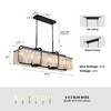 Ludomide Modern 6- Lights Rectangle Crystal Chandeliers for Dining Room, L39 in. Rectangular Pendant Light Fixture for Kitchen Island-Black - 3 of 4