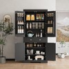 Kitchen Pantry Storage Cabinet, 72 Inches Freestanding with Drawer, Modern Wood Cupboard with 6 Door Shelves and 4 Adjustable Shelves for Ding Room - 2 of 4