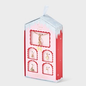 14K Gold Dipped Cubic Zirconia Pendant Charm Necklace Set 5pc - A New Day™ Gold - 1 of 4