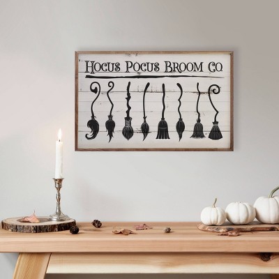 Kendrick Home Hocus Pocus Broom Co Wall Art Whitewash