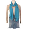 Elerevyo Women's Solid Chiffon Sheer Lightweight Soft Long Scarf Shawl 1 Pc - 2 of 4