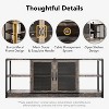 Garvee Rustic Gray TV Stand for 55-75 Inch TVs – Stylish Farmhouse Entertainment Center with Open Shelves, Storage Cabinets - 3 of 4