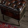 Set of 3 Vintage Metal and Faux Leather Storage Benches Brown - Olivia & May - 3 of 4