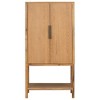 Veneer Cabinet with Adjustable Shelves, Aluminum Handles, Bottom Shelf, Durable MDF for Living Room - 3 of 4