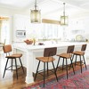 Arceso Bentwood Counter Height Bar Stool Set of 4, PU Leather Upholstered Barstools with Back, Bar Chairs 24.5 Inch - 2 of 4