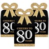 Big Dot of Happiness Adult 80th Birthday - Gold - Square Favor Gift Boxes - Birthday Party Bow Boxes - Set of 12 - 2 of 4