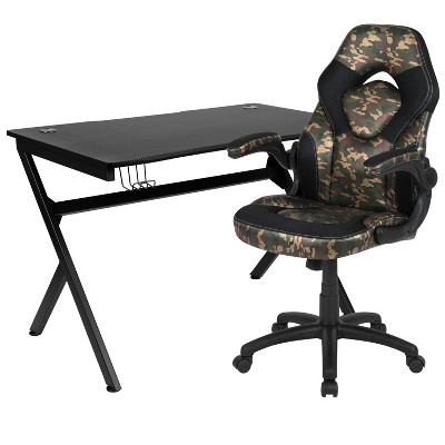 Blackarc Bravo Red Gaming Desk & Chair Set: High Back Gaming Chair With  Lumbar Support & Adjustable Arms; Desk With Cupholder/headphone Hook :  Target