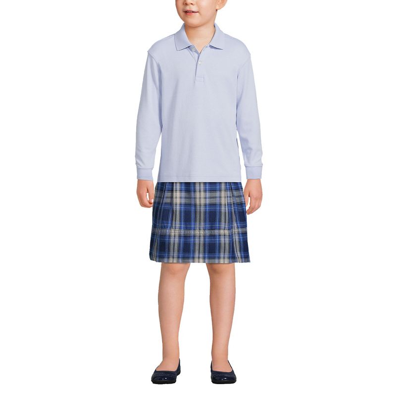 Lands' End School Uniform Kids Long Sleeve Interlock Polo Shirt, 3 of 5