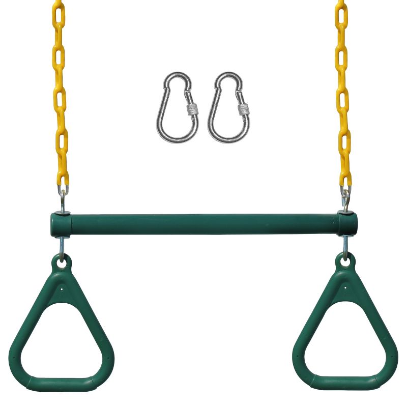 Jungle Gym Kingdom Swing Trapeze Bar Set With Rings Outdoor Swingset For Kids Playground & Treehouse With Accessories & Locking Hardware 18" Inch, 1 of 6
