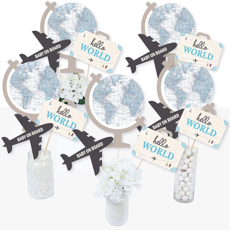 Big Dot of Happiness Precious Cargo - Blue - Boy Baby Shower Centerpiece Sticks - Table Toppers - Set of 15, 1 of 8