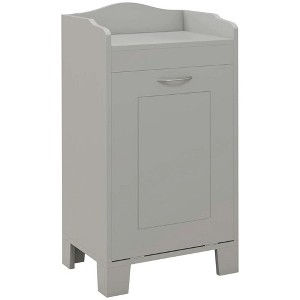 Resenkos Laundry Cabinet, Laundry Hamper Cabinet,Tilt-out Laundry Storage Cabinet with Tabletop and Compartment Hamper, Gray - 1 of 4