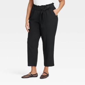 Women's Super-High Rise Tapered Ankle Pull-On Paperbag Pants - A New Day™ - 1 of 3