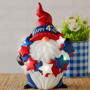The Lakeside Collection Lighted Color-Changing Americana Gnome - 1 of 4