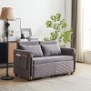 NicBex Convertible Sofa Bed Couch with Arm Pockets & Adjustable Backs,Velvet Upholstered Loveseat Sofa for Living Room,Bedroom - 2 of 4