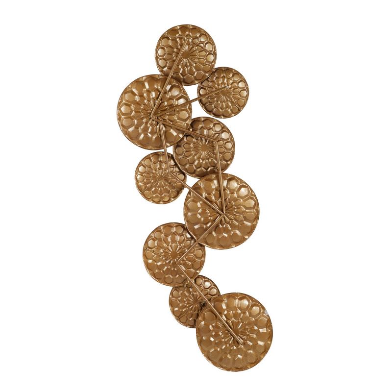 Metal Plate Wall Decor with Embossed Design Gold - Olivia &#38; May, 6 of 17