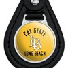 California State University Long Beach Dirtbags logo Black Leather Keychain - 3 of 4