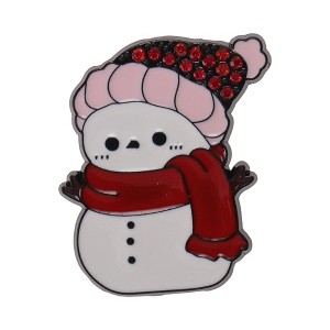 Unique Bargains Christmas Brooches Alloy Dripping Wax White Red 1.18"x1.18" 1 Pc - 1 of 4