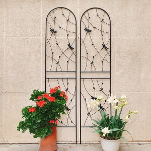 Syemin Patio Decorative Screens, Iron Arch Decoration Garden Trellis, for Outdoor for Climbing Plants Support, Flowerbed, Black, 19.7"*19.7"*86.7" - 1 of 4