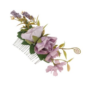 Unique Bargains Women's Durable Simulated Flowers Hair Clip Comb 1 Pc - 1 of 4