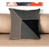 20" Black and White Geometric Cotton Throw Pillow With Embroidery - 2 of 4