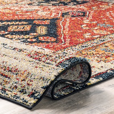Multicolor Floral Synthetic 4' x 6' Area Rug