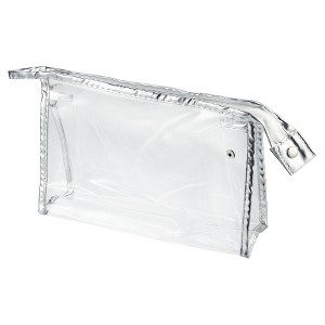 Unique Bargains Clear Portable Waterproof Makeup Bag Silver Tone 1 Pc - 1 of 4