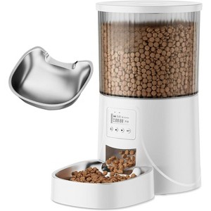 Automatic Cat and Small Dog Feeder, 4L Timed Food Dispenser with Dual Power, Easy Clean - 1 of 4