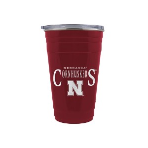 NCAA Nebraska Cornhuskers Tailgater Tumbler - 22oz: Stainless Steel, Acrylic Lid - 1 of 2