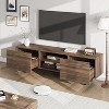 Industrial TV Stand for 80 Inch, Modern Entertainment Center with 2 Drawers, Wooden Media Cabinet with Heavy Duty Leg and Open Storage - 2 of 4